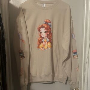 Beige Graphic Sweatshirt